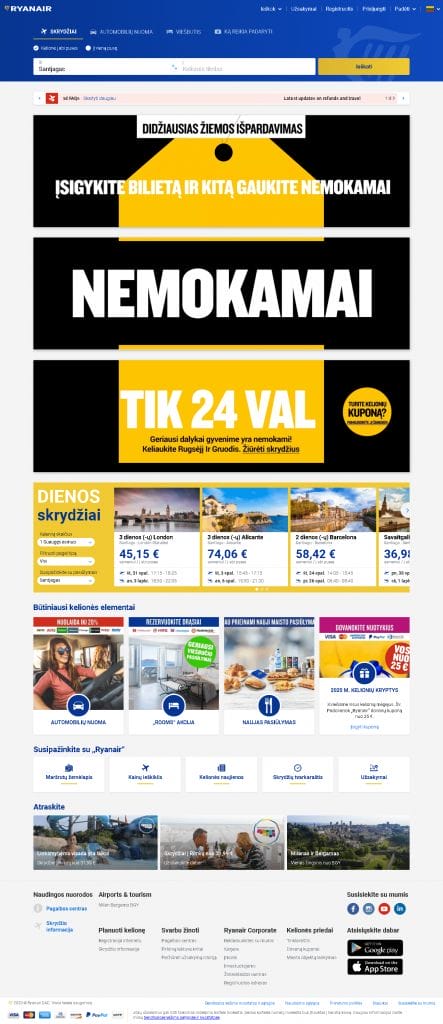 atskriskite i tenerife gran kanarija furteventura nemokamai RYANAIR Akcija 100% NEMOKAMI skrydziai