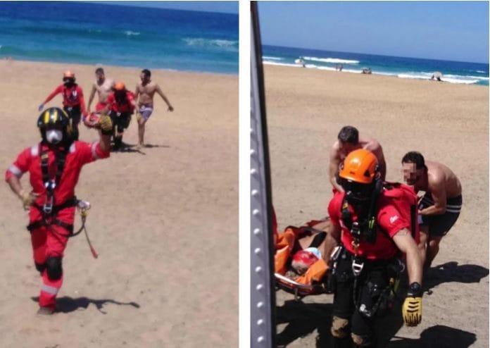 Fuerteventura Is Kofetes (Cofete) papludimio sraigtasparniu isgabentas dar vienas poilsiautojas