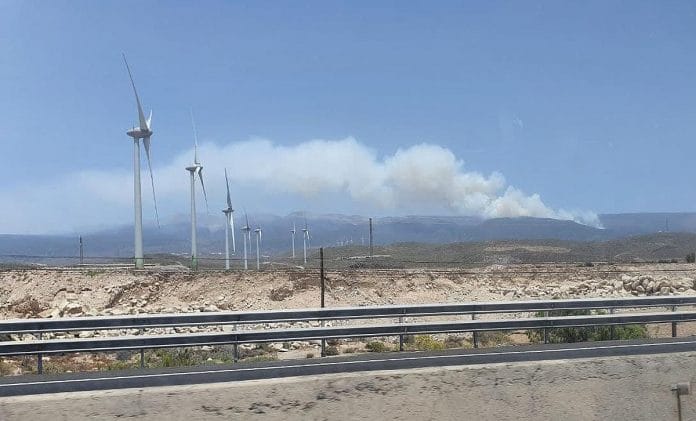 Tenerifes pietryciuose, Arico regiono miske kilo gaisras