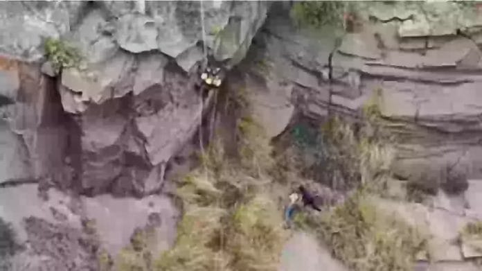 A 27 year old man dies after falling down a 15 metre high ravine
