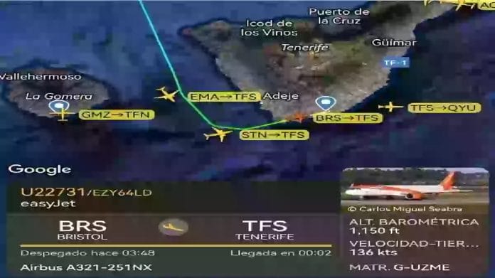 Prioritetinis easyJet skrydzio nusileidimas Tenerifeje del trukdziusio keleivio