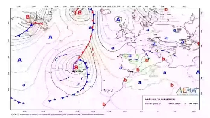 AEMET atnaujina Kanaru salu oru prognoze del audros fronto