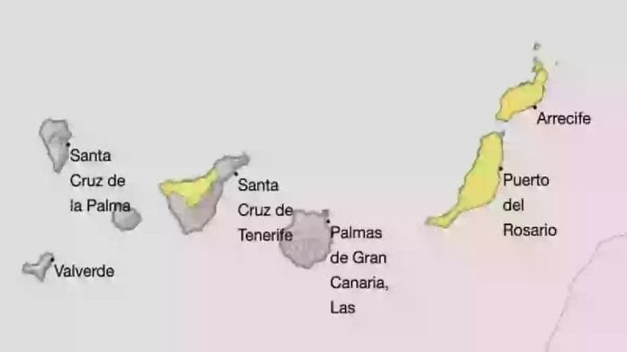 AEMET si savaitgali trims Kanaru saloms skelbia geltona oru perspejima