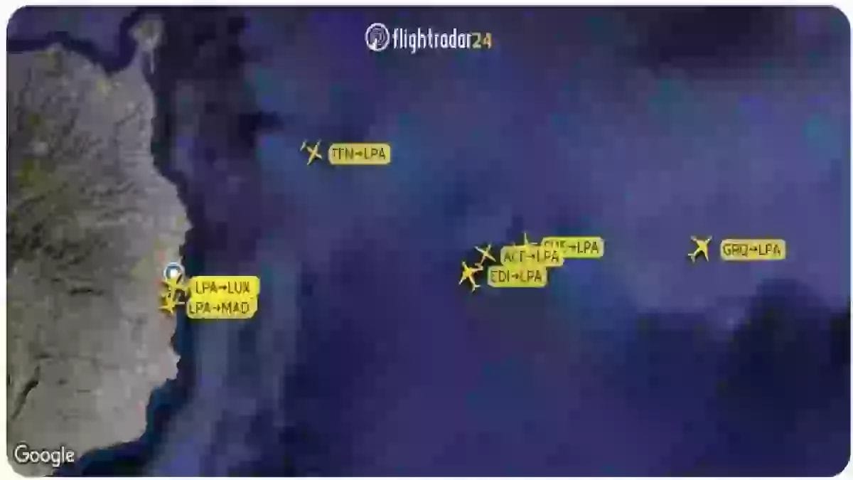 Kanaru salos oro uoste del drono sukeltu velavimu ir pakeitimu